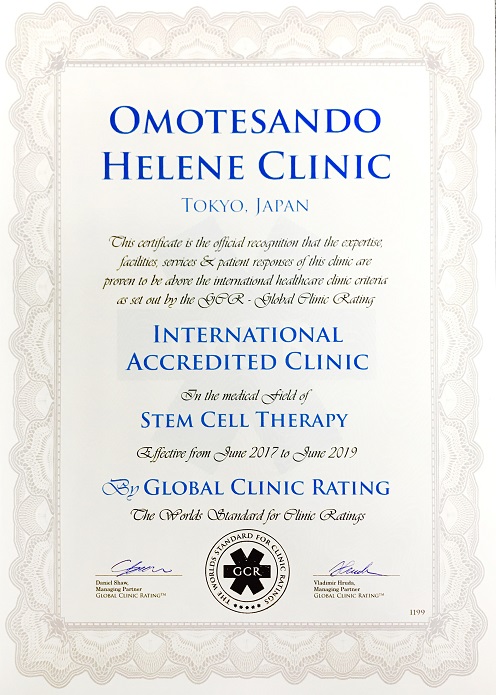 HELENE đã vinh dự được công nhận là trung tâm trị liệu tế bào gốc đạt tiêu chuẩn quốc tế GCR