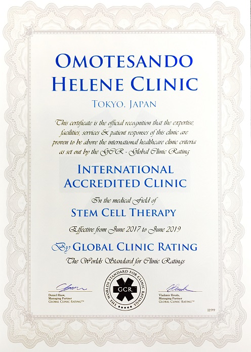 HELENE đã vinh dự được công nhận là trung tâm trị liệu tế bào gốc đạt tiêu chuẩn quốc tế GCR