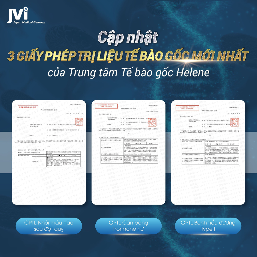 CẬP NHẬT 3 GIẤY PHÉP TRỊ LIỆU TẾ BÀO GỐC MỚI NHẤT CỦA TRUNG TÂM TẾ BÀO GỐC HELENE