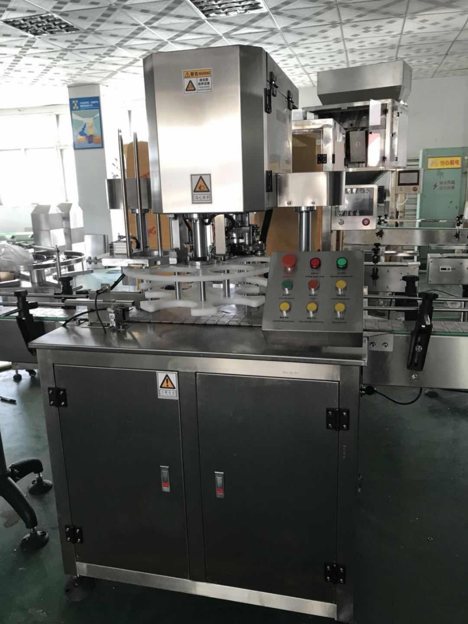 Máy viền mí lon tự động, máy viền mí lon GT8A, máy viền nắp lon sữa bột tự động