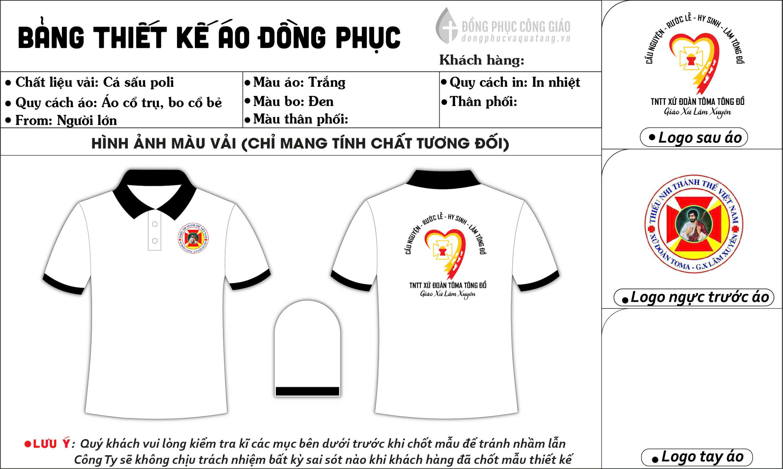 Áo thun đồng phục giới trẻ Giáo xứ Lâm Xuyên