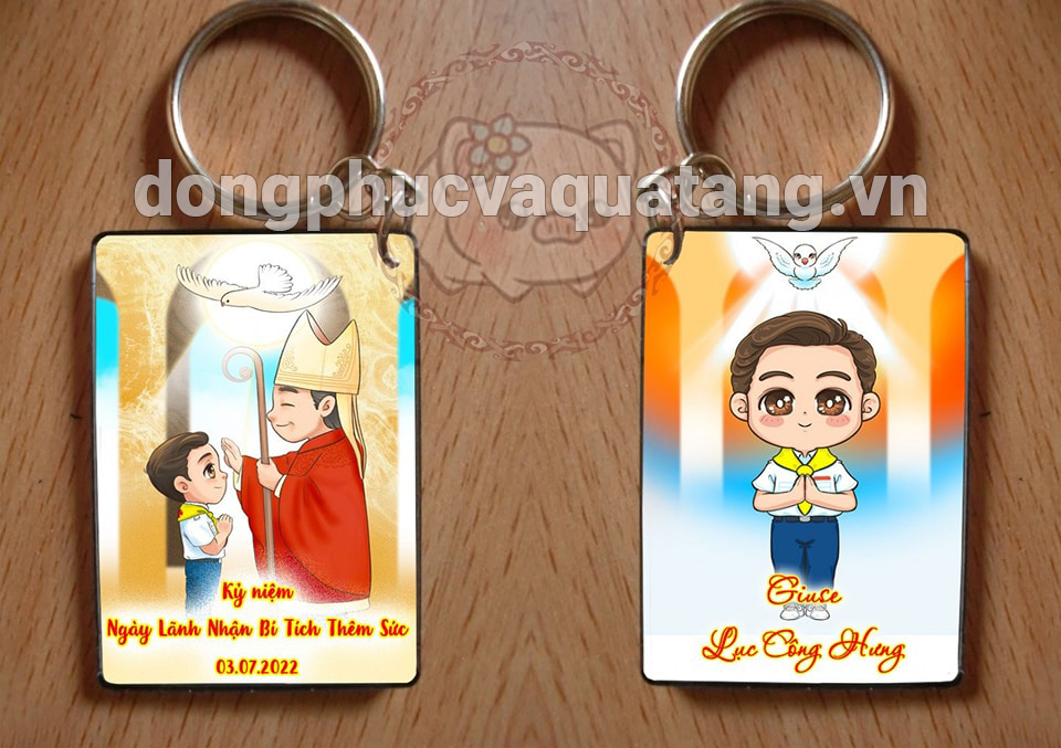 Móc khóa in quà tặng thêm sức kỷ niệm ngày lãnh nhận bí tích thêm sức