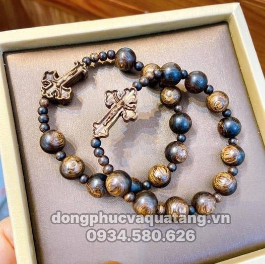 Vòng tay quà tặng Công Giáo bằng gỗ siêu đẹp