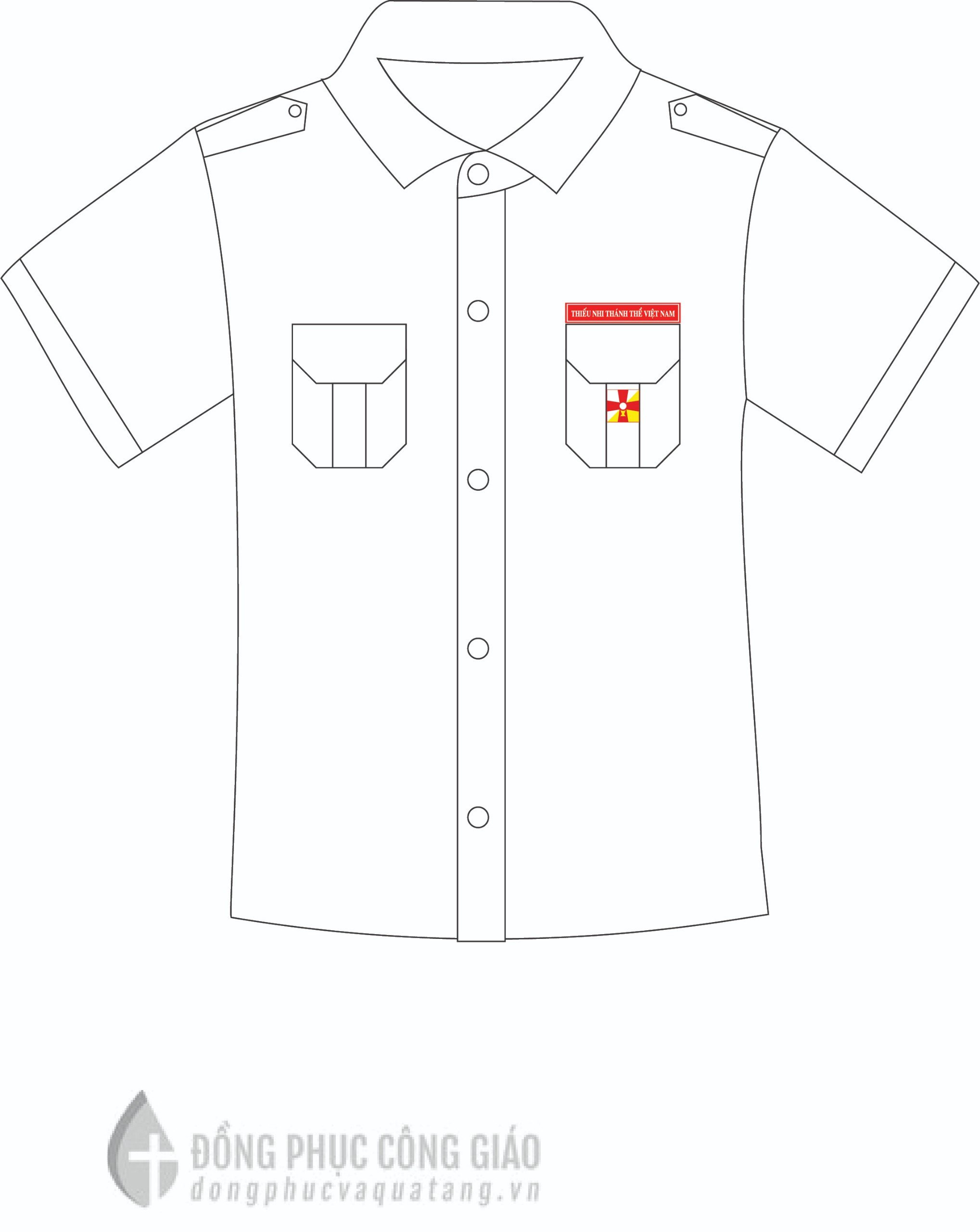 Thiết kế của áo Thiếu Nhi Thánh Thể Việt Nam