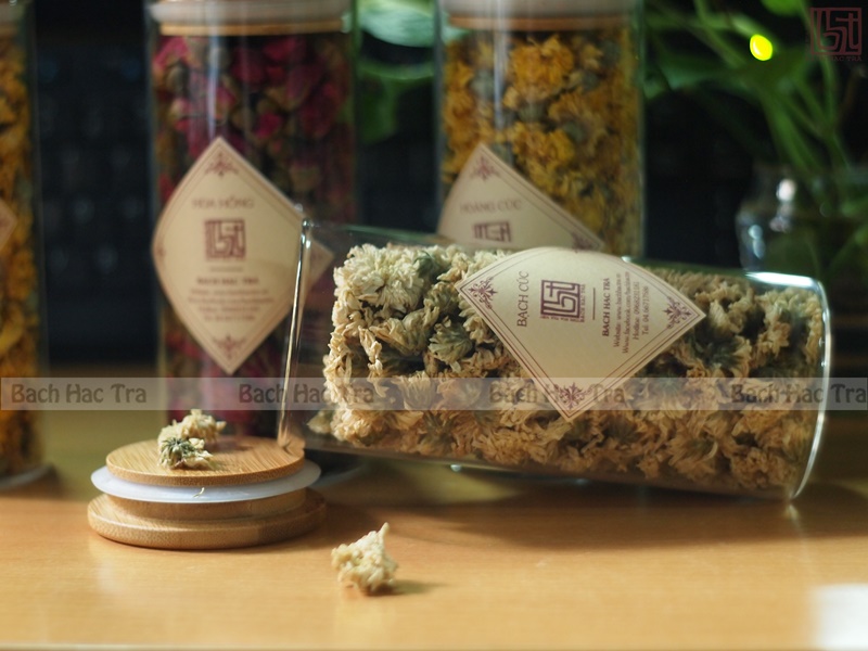 lọ bạch cúc nắp gỗ