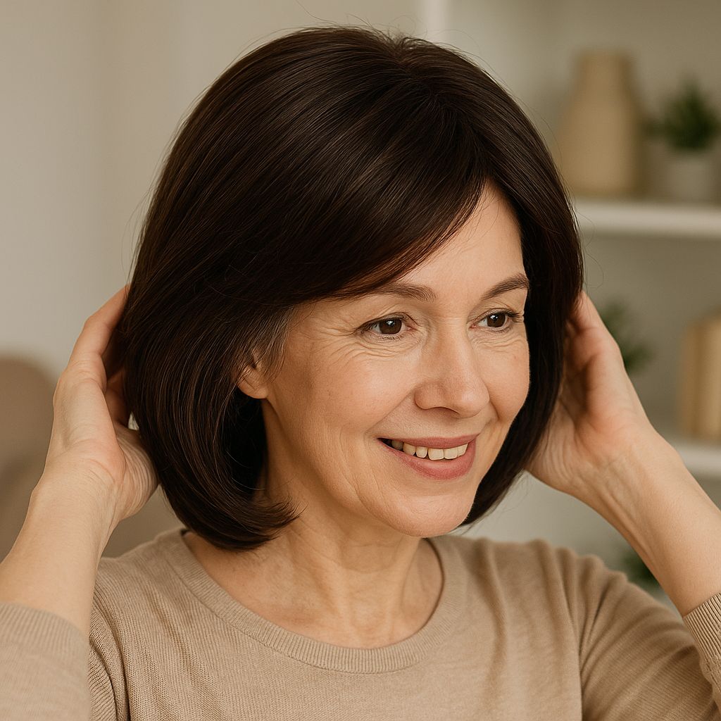 Tóc giả nữ trung niên chính là "cứu cánh" giúp chị em nhanh chóng lấy lại vẻ trẻ trung, tự tin