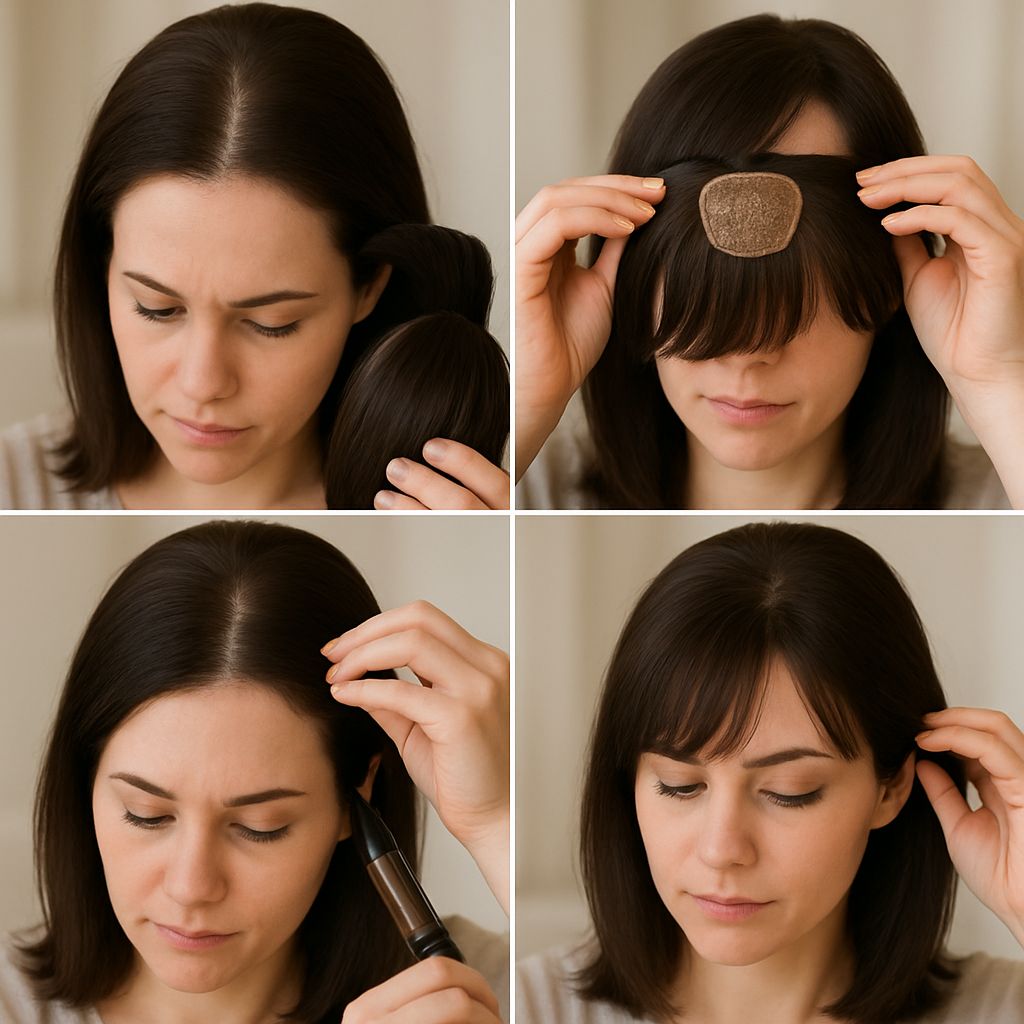 Cách Đội Tóc Mái Giả Che Hói Nữ Cho Người Mới Bắt Đầu