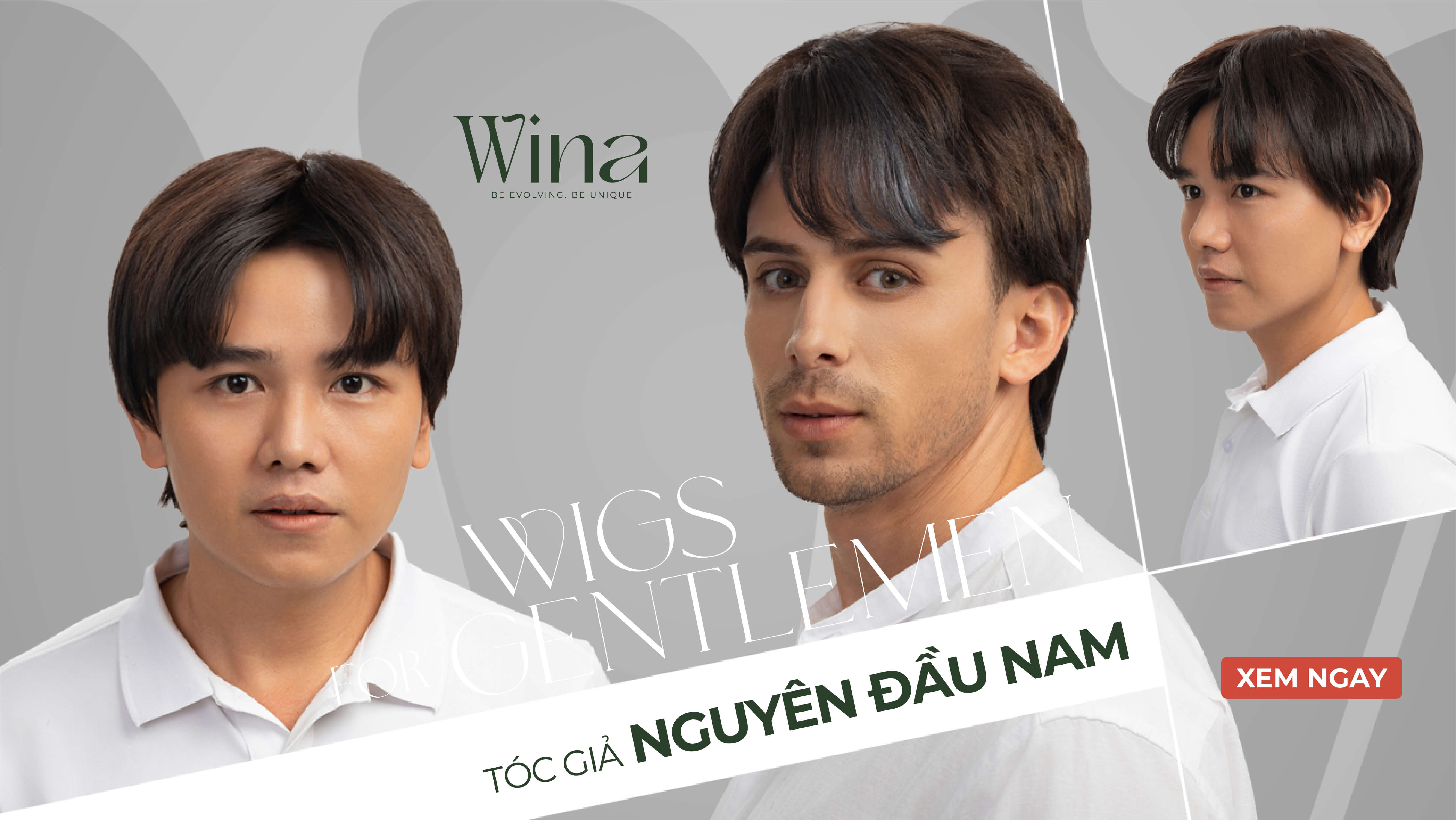 Tổng hợp các kiểu tóc giả nam bằng tóc thật tại Wina Wigs
