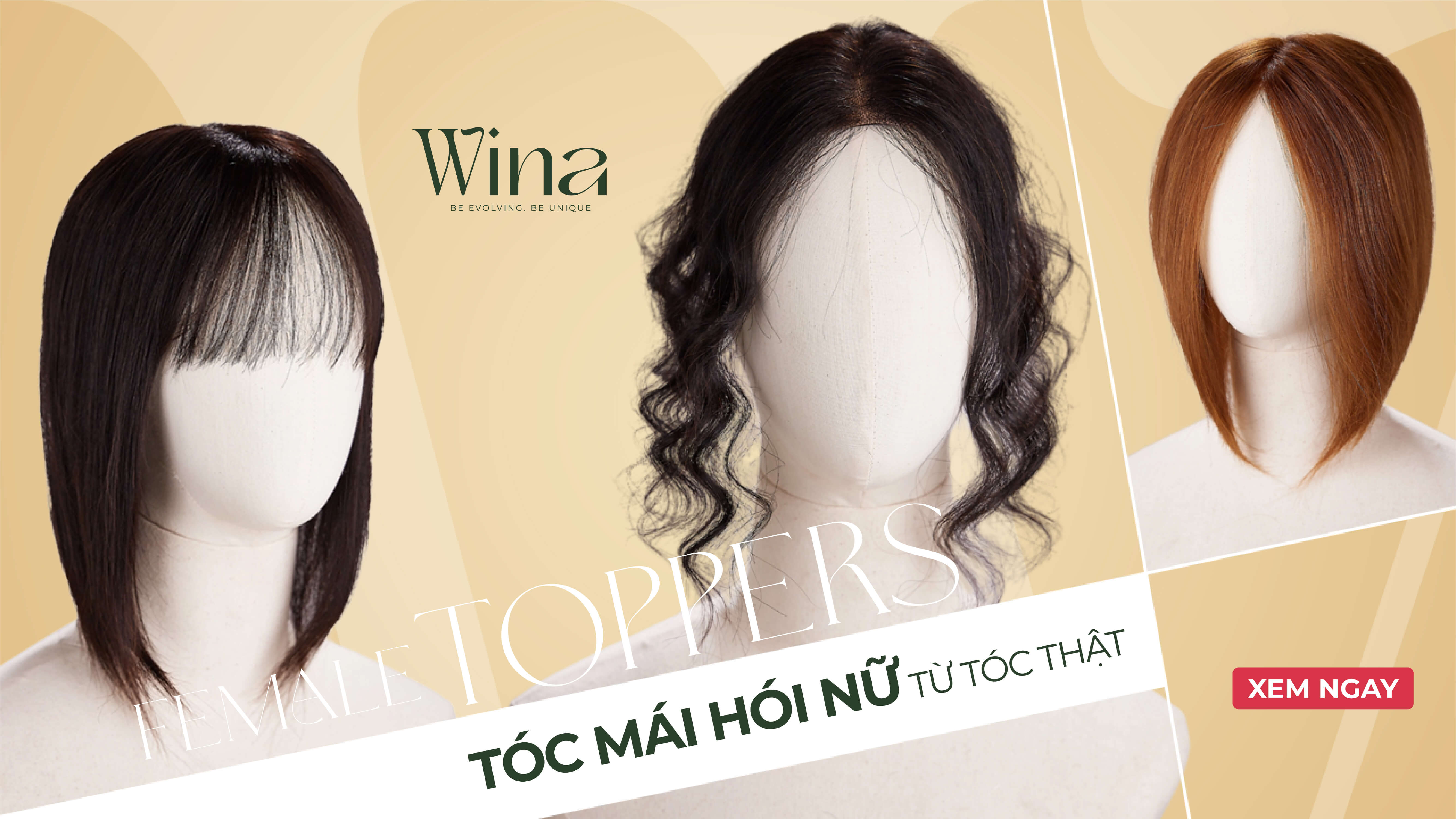 Tổng hợp các kiểu tóc giả che hói đỉnh đầu nữ tại Wina Wigs