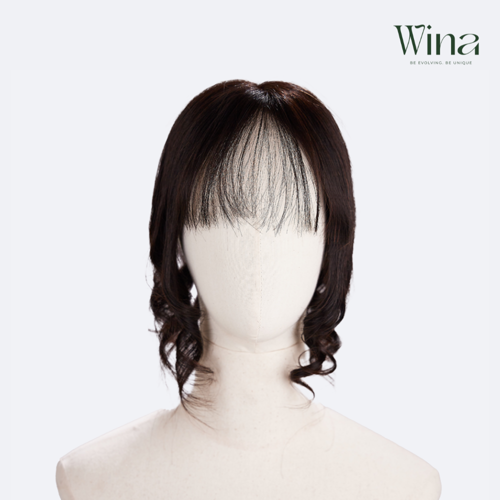 Tóc giả che hói mái thưa xoăn lọn tự nhiên