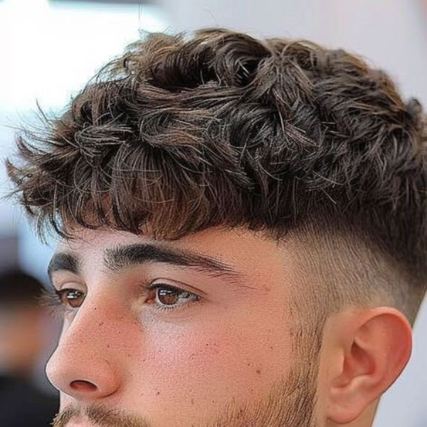 Kiểu tóc mohican được uốn xoăn với nhiều kiểu khác nhau, có thể là xoăn nhẹ, xoăn sóng, hoặc xoăn tít