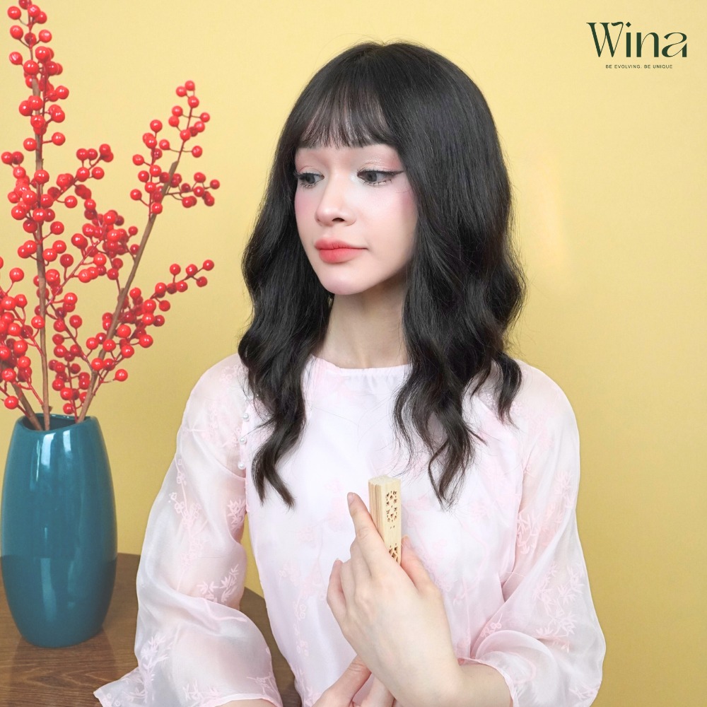 Tóc giả nữ kiểu xoăn lơi bồng bềnh