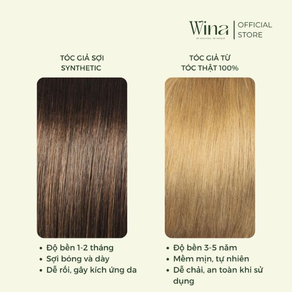 Tóc giả nam bằng tóc thật chiếm ưu thế tuyệt đối về độ tự nhiên hơn so với tóc giả nhân tạo