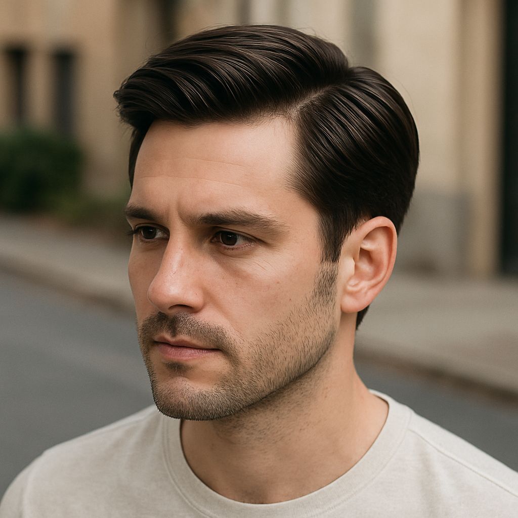 Tóc giả nam kiểu Side Part