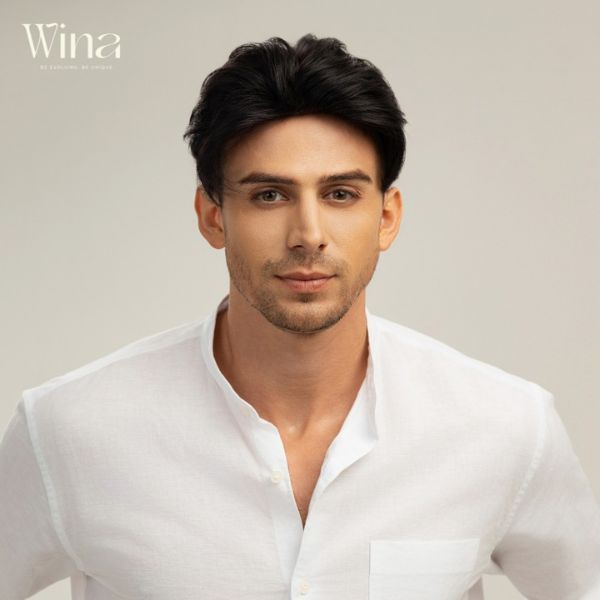 Tóc giả nam trung niên undercut vuốt ngược