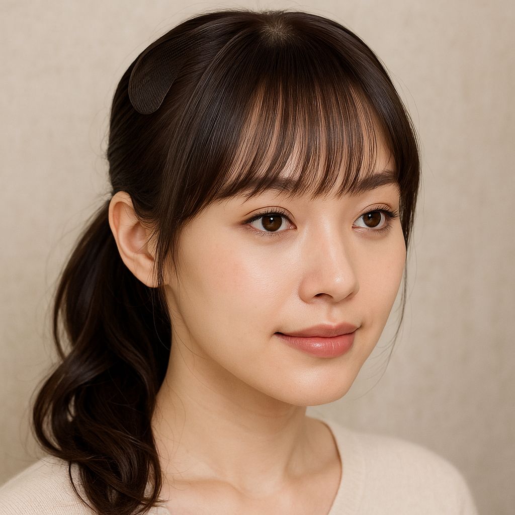 Tóc mái giả che hói nữ, hay còn gọi là tóc mái che khuyết điểm