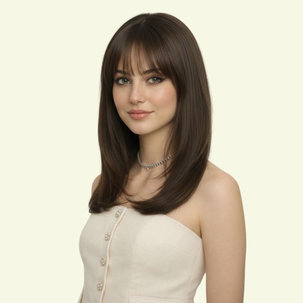 Tóc mái hói nữ có mái thưa Hàn Quốc