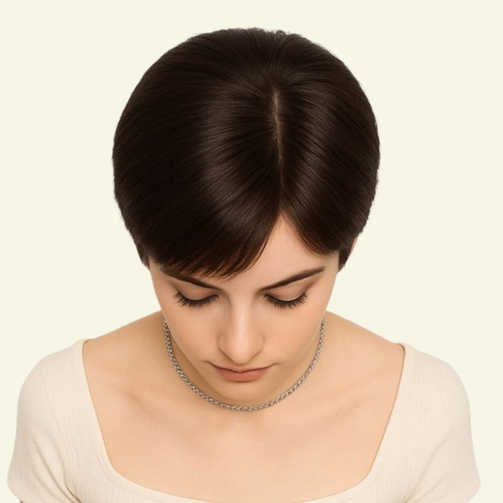 Tóc giả nữ nguyên đầu kiểu tém ngắn mái xéo