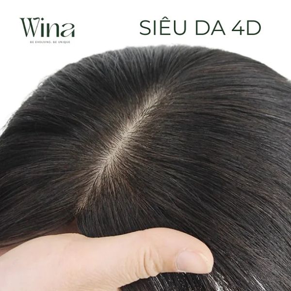 Tóc giả che hói mái thưa xoăn lọn tự nhiên