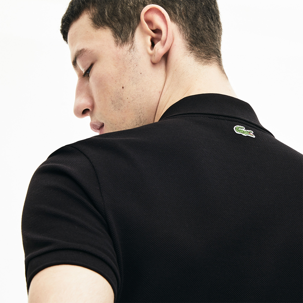 Áo Lacoste Signature Cotton Polo (Slim Fit) – Đen