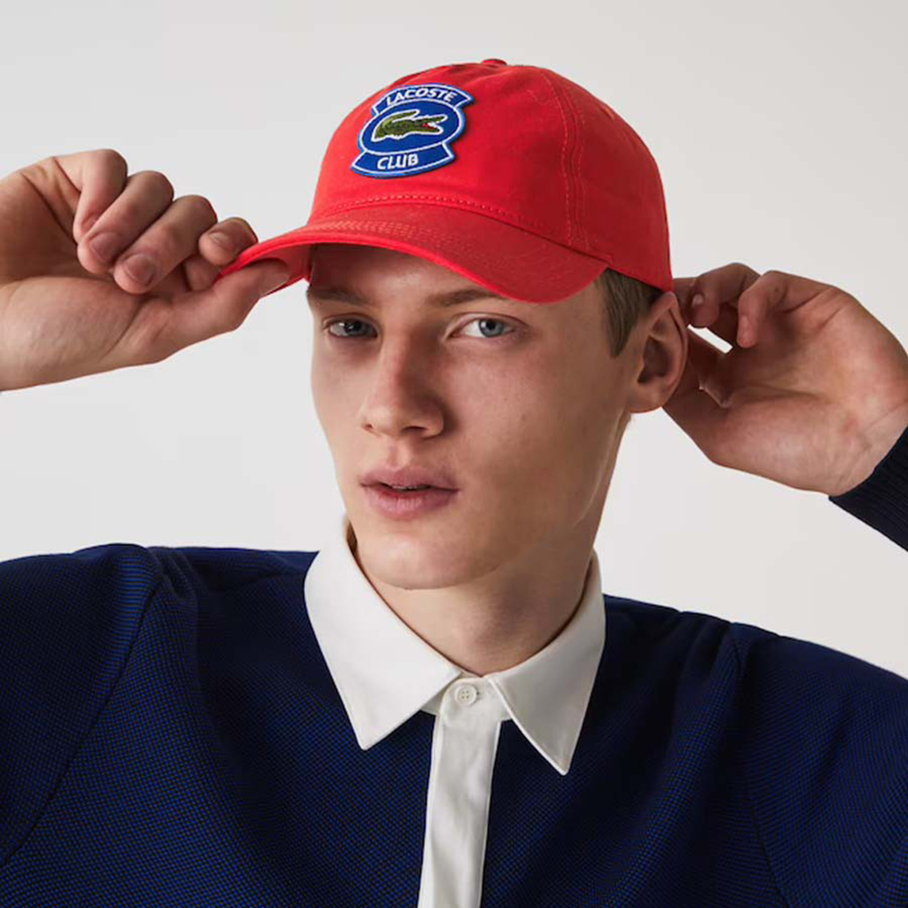 Mũ Lacoste Men’s Badge Cotton Cap Màu Đỏ RK9379-51-F8M