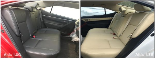màu nội thất Toyota Altis 2022