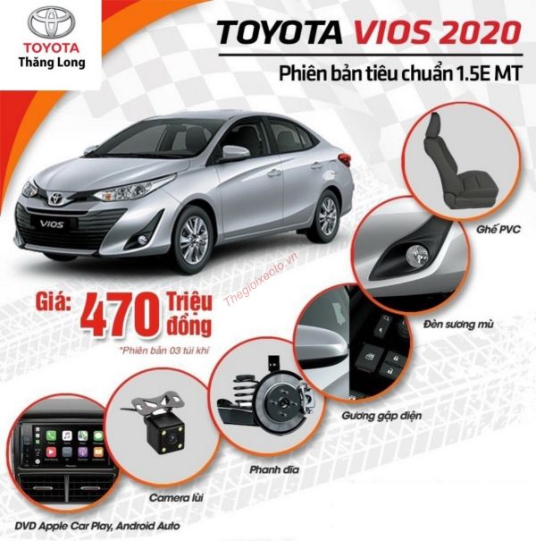 Những nâng cấp trên Toyota Vios 1.5E MT 2021