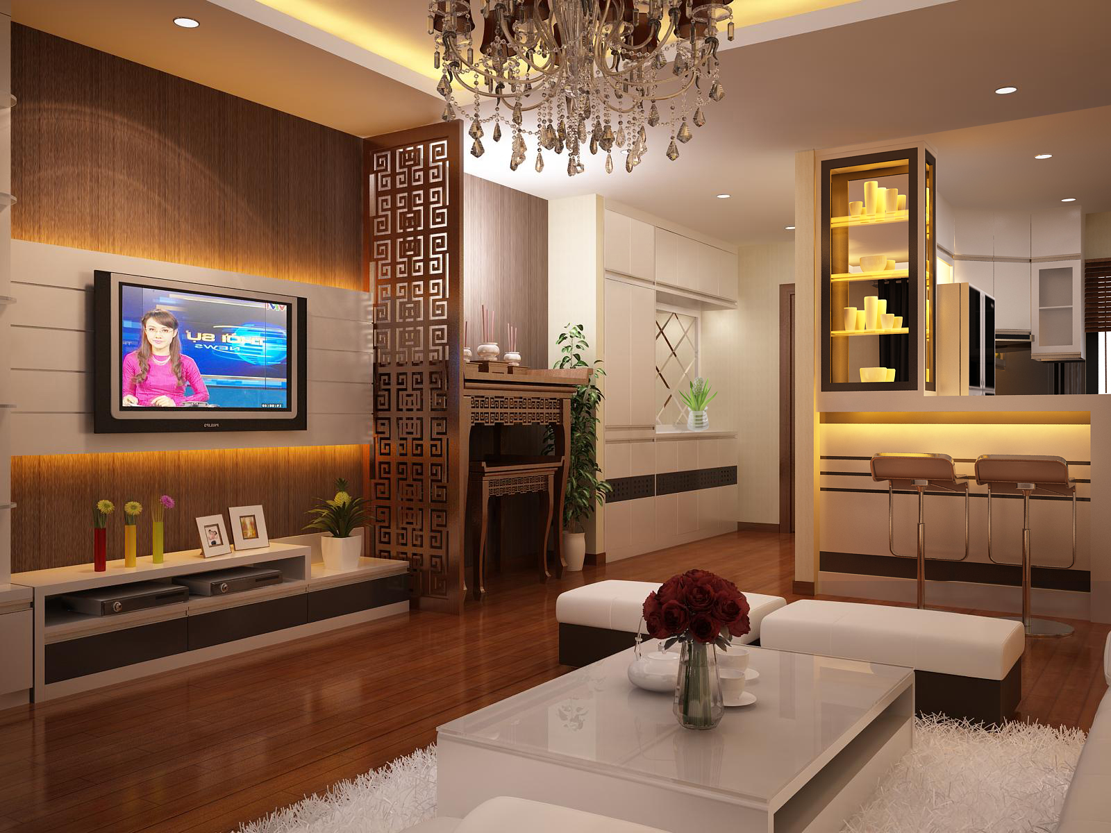 Căn hộ được thiết kế với phong cách hiện đại, sang trọng.