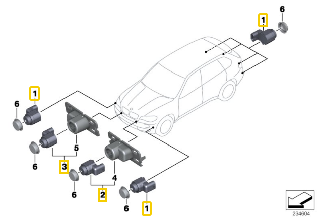 Cảm biến va chạm BMW X5 X6 X3 - 66209270501