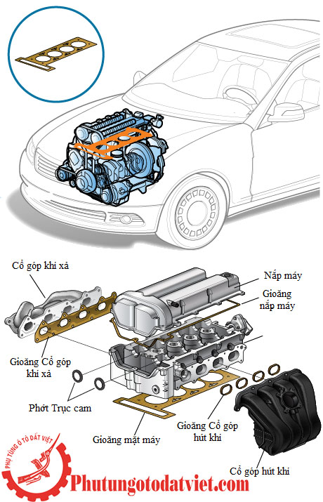 Gioăng mặt máy bên trái Chrysler 300C - 04792931AC