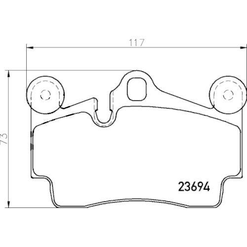 Kích thước Má phanh (Bố Thắng) sau Porsche Cayenne - 7L0698451H