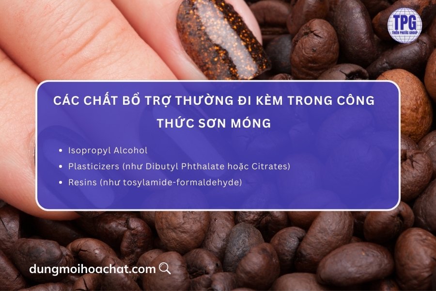 Các chất bổ trợ thường đi kèm trong sơn móng tay