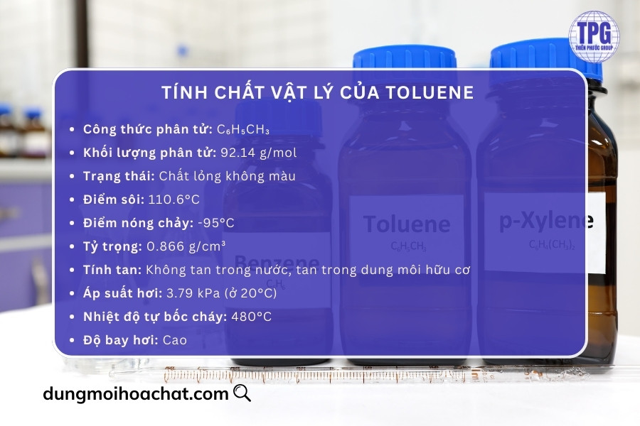 Tính chất vật lý của dung môi Toluen