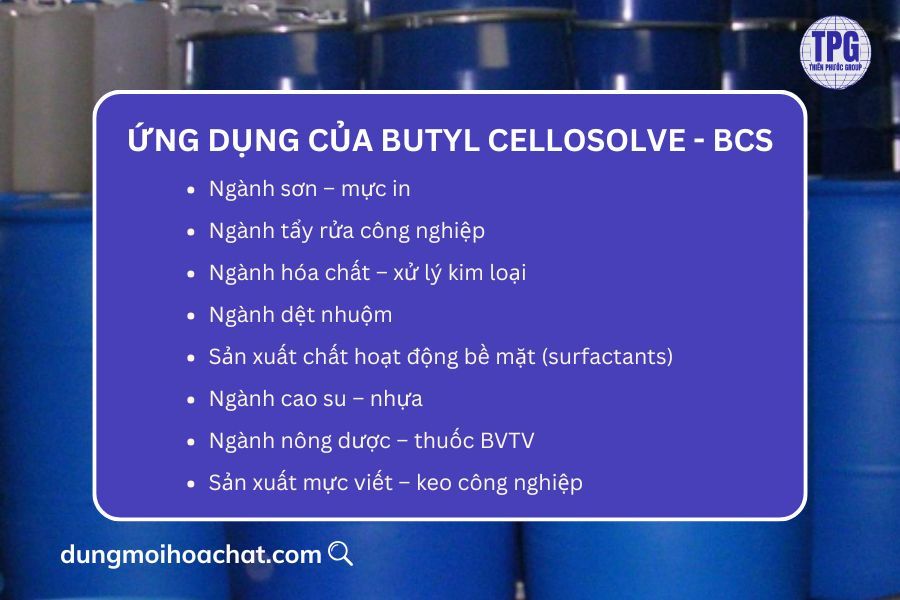 ứng dụng của butyl cellosolve