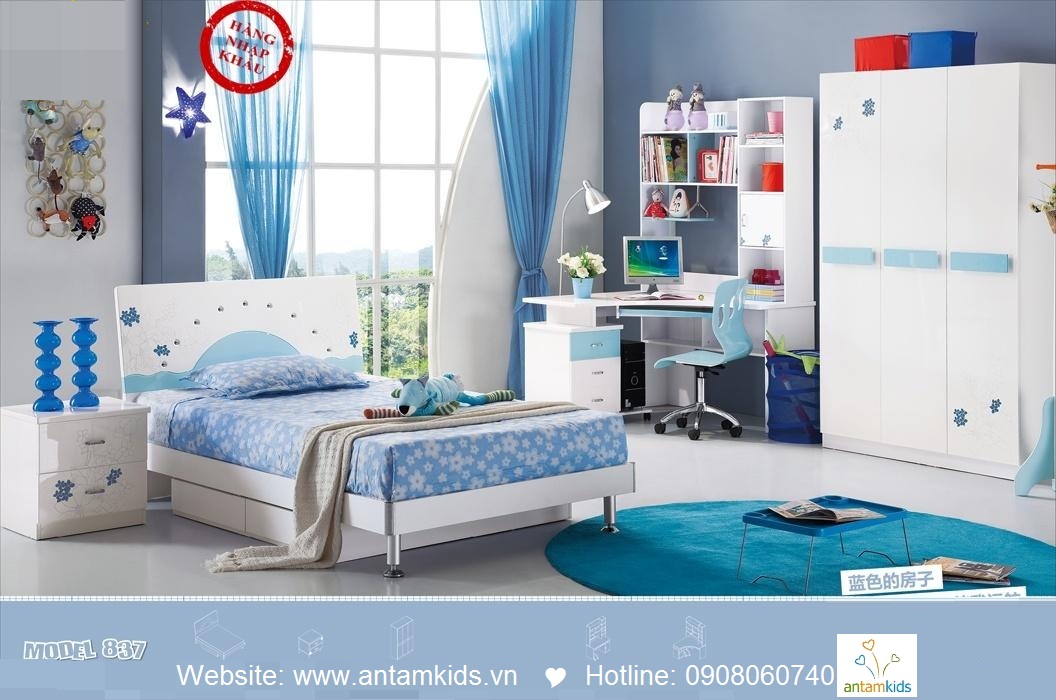 Phòng ngủ trẻ em H837 xinh xắn giá cực tốt| Noi That Tre Em AnTamKids