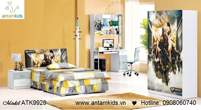 Phòng ngủ trẻ em 3D hoạt hình cho bé trai | AnTamKids.vn