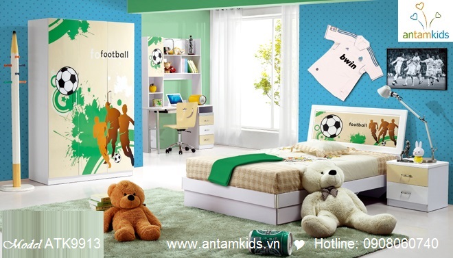 Phòng ngủ trẻ em 3D thể thao cho bé trai | AnTamKids.vn