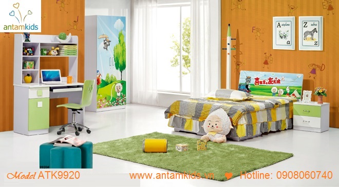 Phòng ngủ trẻ em 3D hoạt hình cho bé trai | AnTamKids.vn