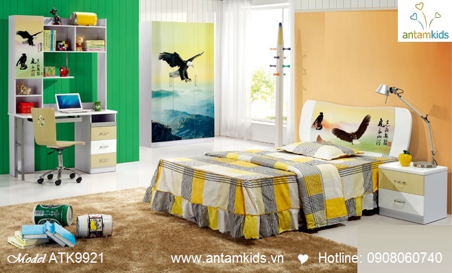 Phòng ngủ trẻ em 3D hoạt hình cho bé trai | AnTamKids.vn