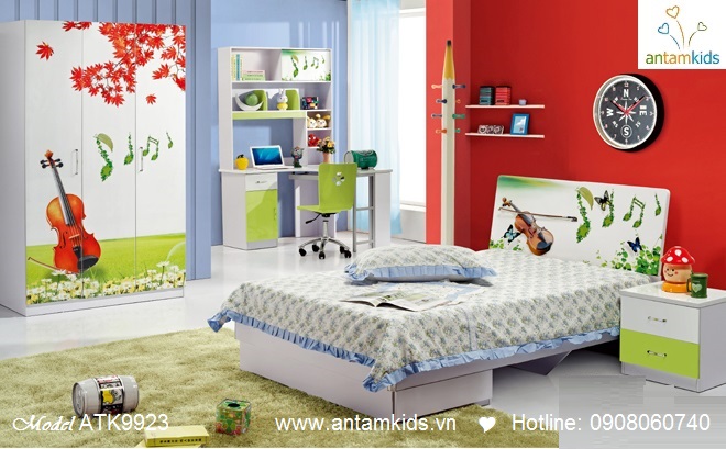 Phòng ngủ trẻ em 3D cây đàn nghệ sĩ cho bé trai bé gái | AnTamKids.vn