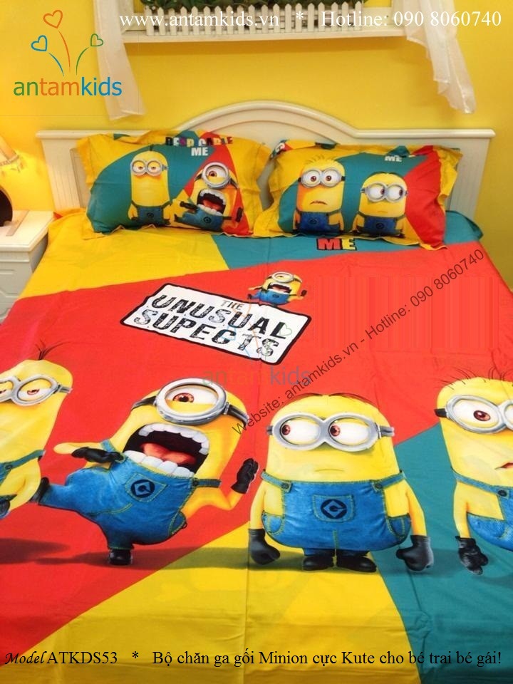 Chăn ga gối hình Minion cho bé trai bé gái, chăn ga gối đệm minion đẹp, ga giường minion dễ thương, chăn ga gối đệm hoạt hình minion, drap trải giường minion, gối ôm minion, chăn ga minion, chăn gối drap mền minion cao cấp nhập khẩu tuyệt đẹp