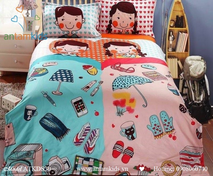 Bộ chăn ga gối ngộ nghĩnh Bebekids cho bé, 100% cotton lụa nhập khẩu, mẫu mới nhất 2013 | AnTamKids.vn