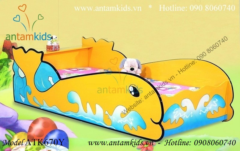 Giường ngủ ngộ nghĩnh Cá heo Vàng ATK670Y