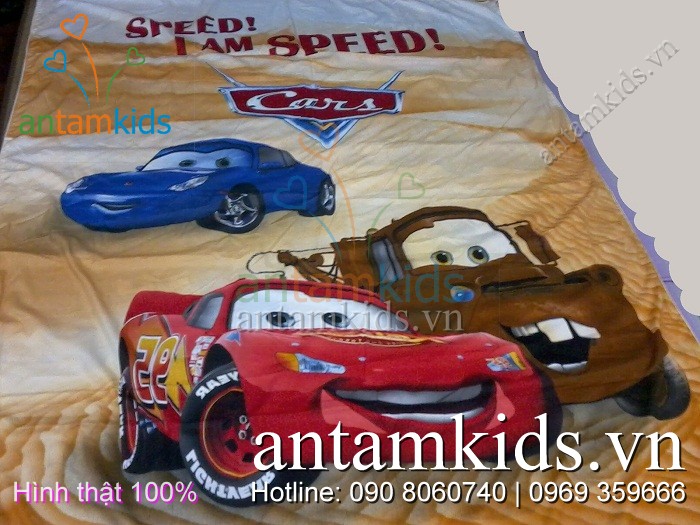 Bộ chăn ga gối McQueen ATKDS10 - Mền drap hoạt hình ô tô sành điệu cá tính cho bé trai! AnTamKids.vn