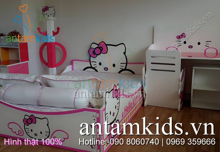 Nội thất bé yêu tp HCM, Phòng ngủ cho bé trai bé gái, Giường hình xe ô tô, Giường công chúa, Giường Hello Kitty, Giường tầng công chúa, Giường ngủ Angry Birds, Bàn học trẻ em, tủ áo cho bé trai bé gái Antamkids.vn
