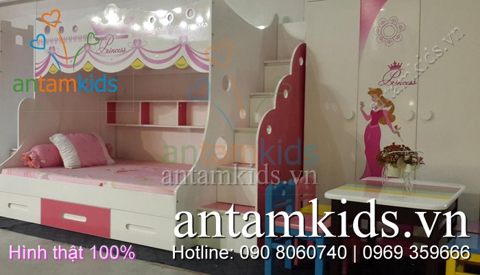 Nội thất bé yêu tp HCM, Phòng ngủ cho bé trai bé gái, Giường hình xe ô tô, Giường công chúa, Giường Hello Kitty, Giường tầng công chúa, Giường ngủ Angry Birds, Bàn học trẻ em, tủ áo cho bé trai bé gái Antamkids.vn