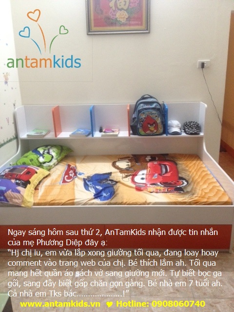 Bộ chăn ga gối McQueen ATKDS10 - Mền drap hoạt hình ô tô sành điệu cá tính cho bé trai! AnTamKids.vn