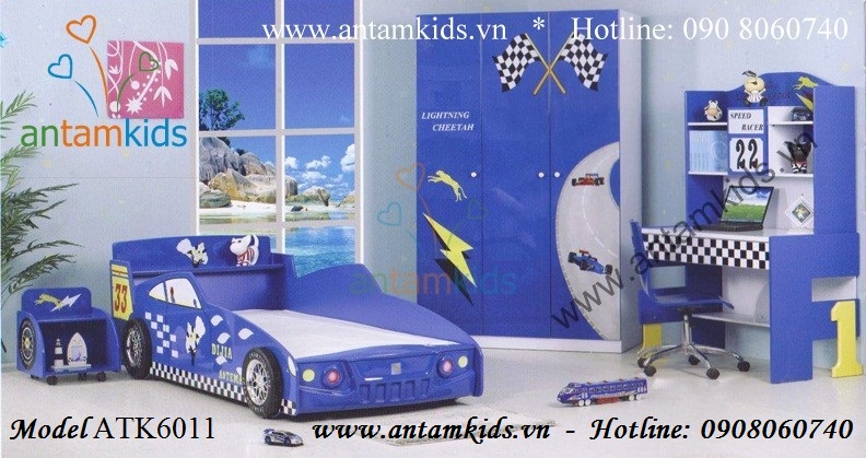Giường hình xe Ôtô ATK6011 màu xanh