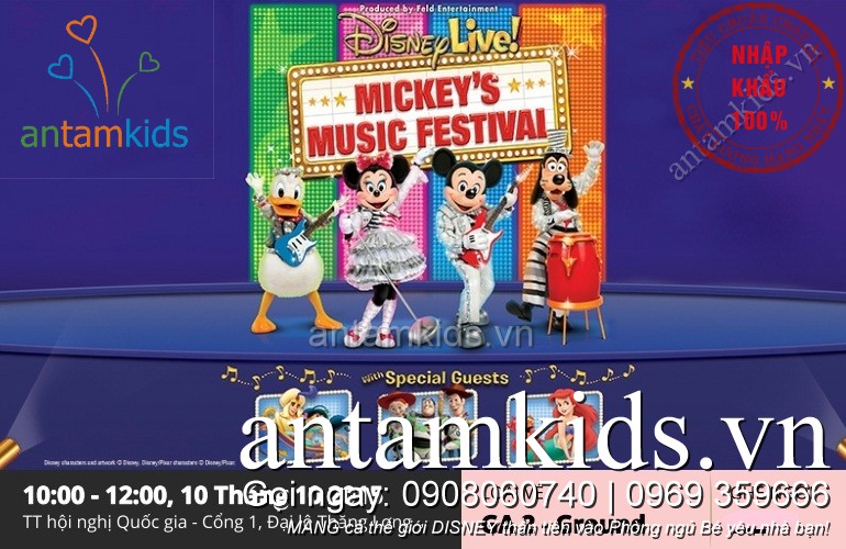 Tặng Gối Xinh Disney goi om goi nam cho bé trai bé gái khi đi xem Disney Live tại Hà Nội 10102015