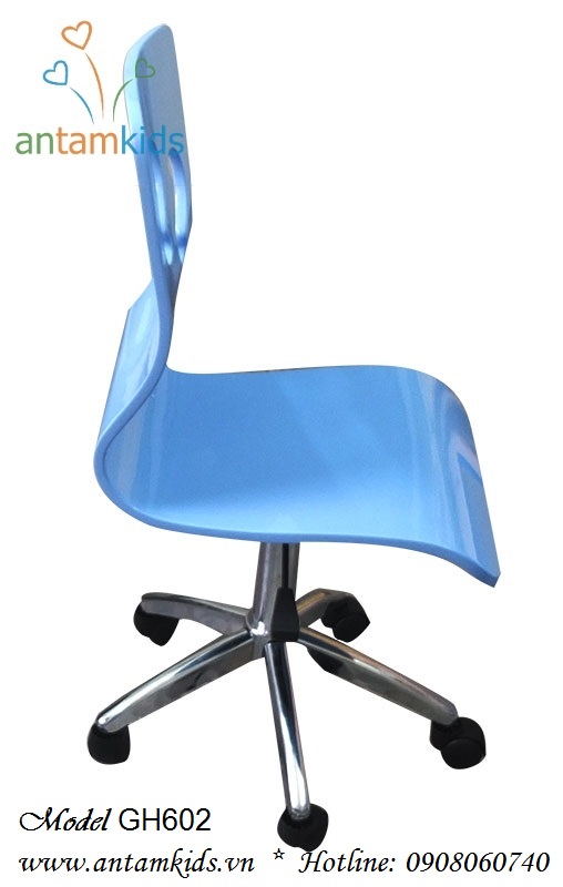 Ghế học cho bé GH602 xoay màu xanh dương điều chỉnh độ cao & góc quay tiện dụng dành cho bé trai bé gái ngồi học - AnTamKids.vn Có nhiều màu sắc ghế xoay để bạn lựa chọn cho phù hợp với tông màu của bàn học.